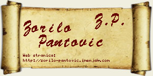 Zorilo Pantović vizit kartica